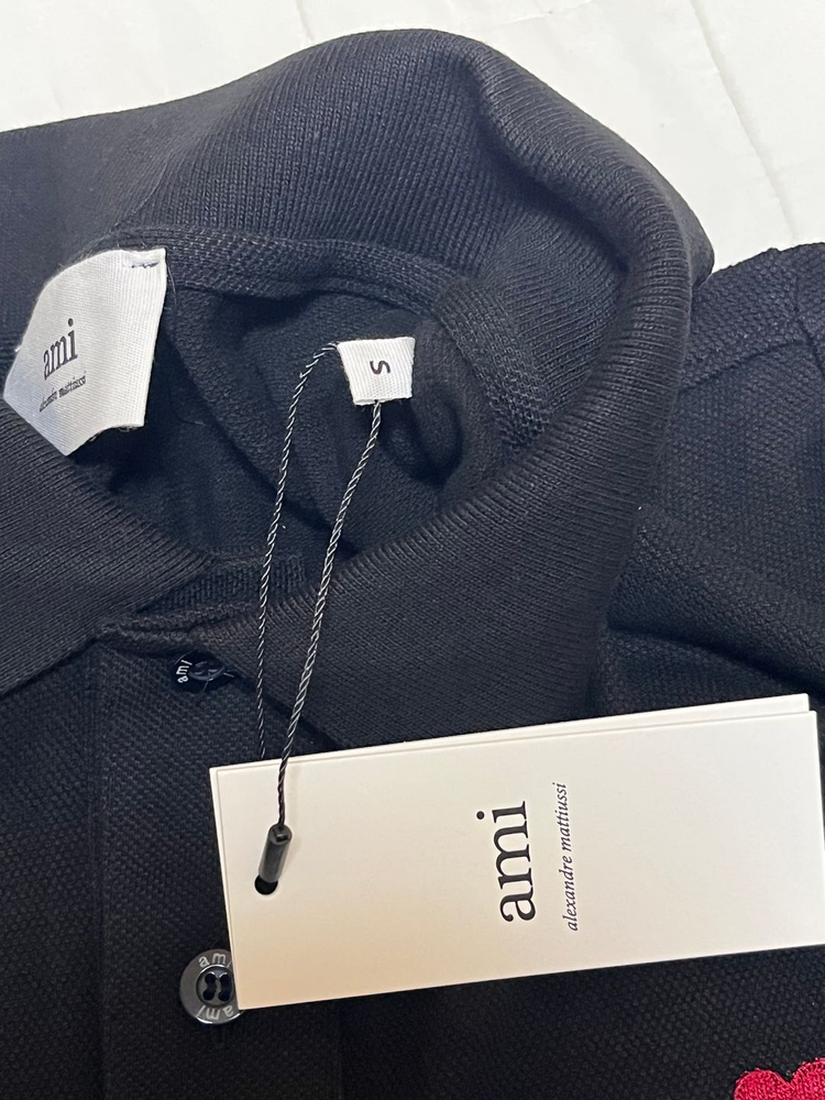 아미 하트 로고자수 폴로 셔츠--4