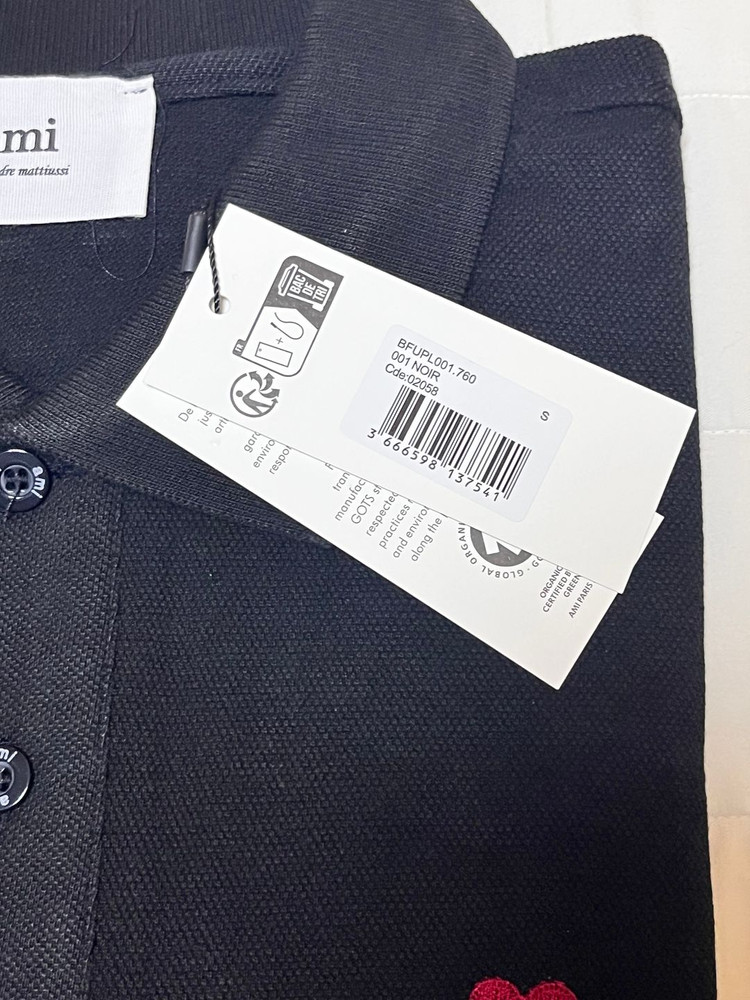 아미 하트 로고자수 폴로 셔츠--6