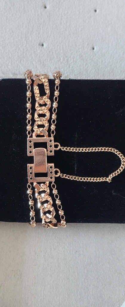 14k 로즈골드 팔찌--2