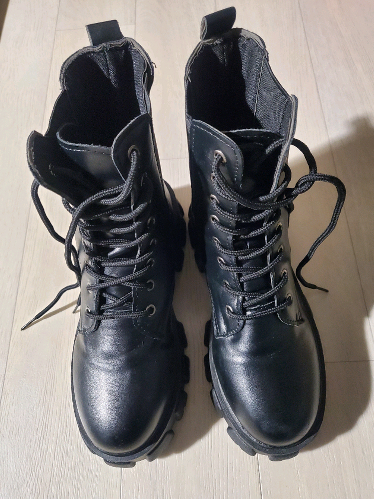 키높이 워커 부츠 235 블랙--1