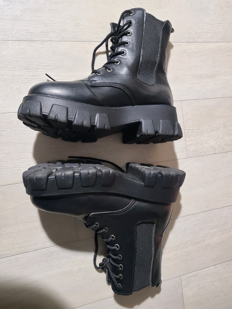 키높이 워커 부츠 235 블랙--2