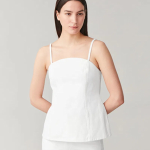 cos코스 슬리브리스 데님 탑 화이트