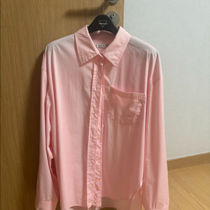 핑크 박시 오버핏 셔츠