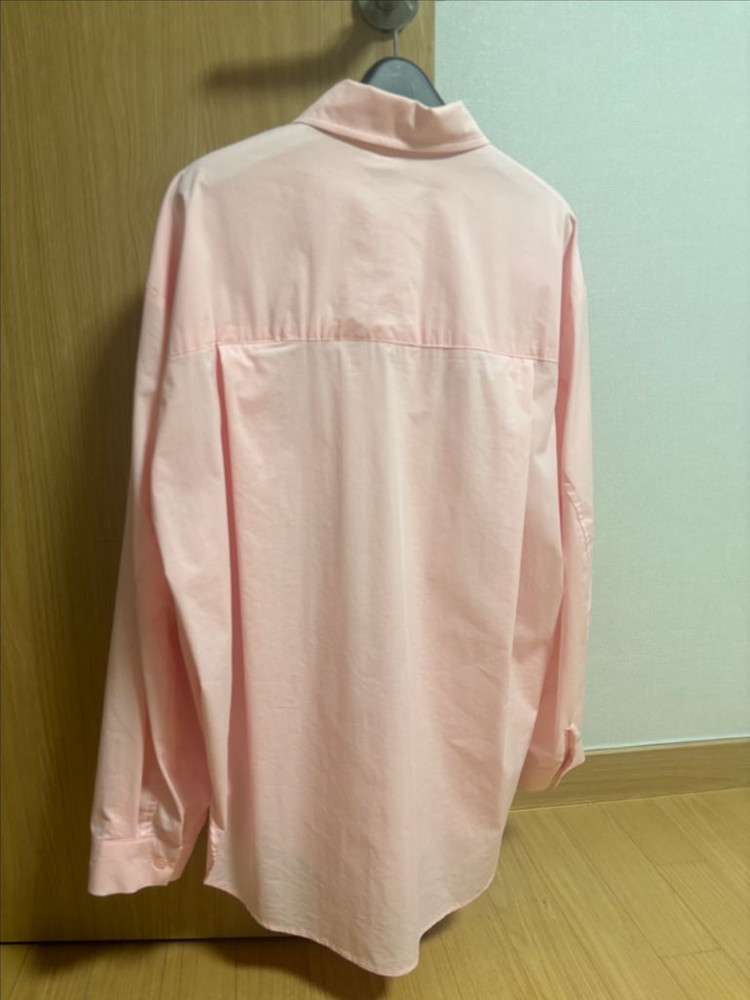 핑크 박시 오버핏 셔츠--1