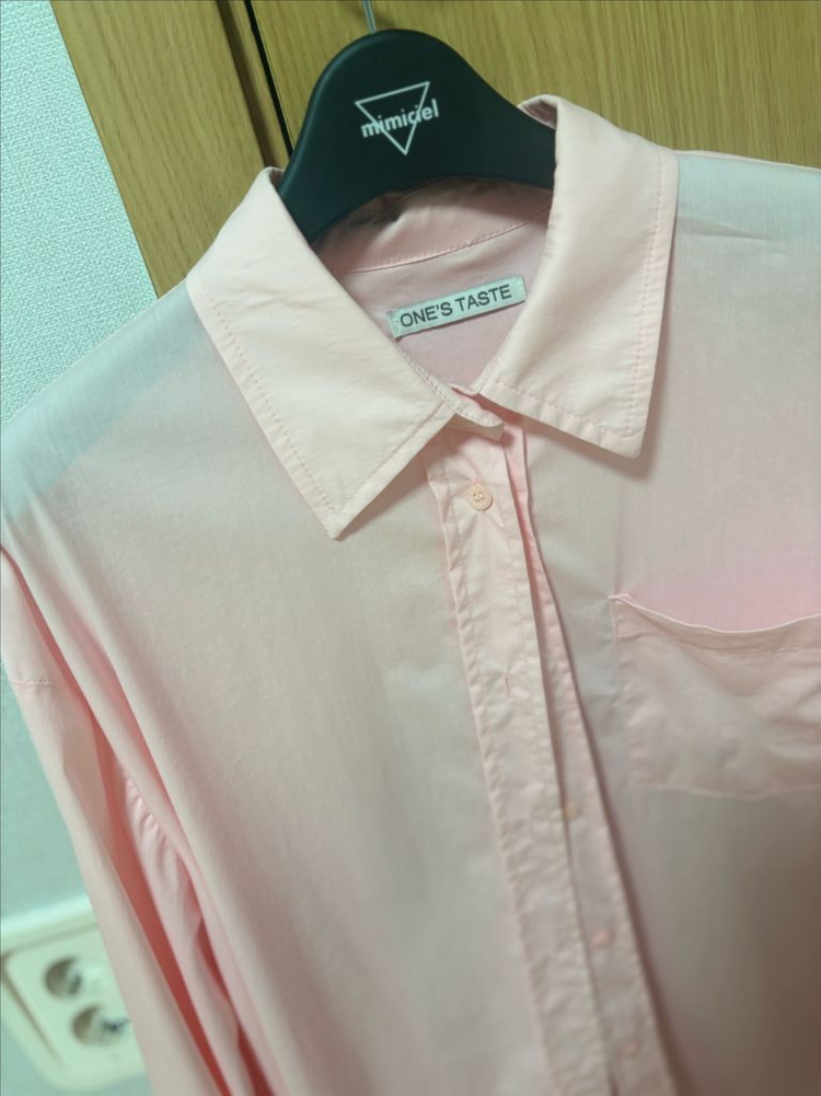 핑크 박시 오버핏 셔츠--4