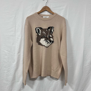 메종키츠네 빅폭스 헤드 풀오버 니트 베이지 (새상품) 이미지