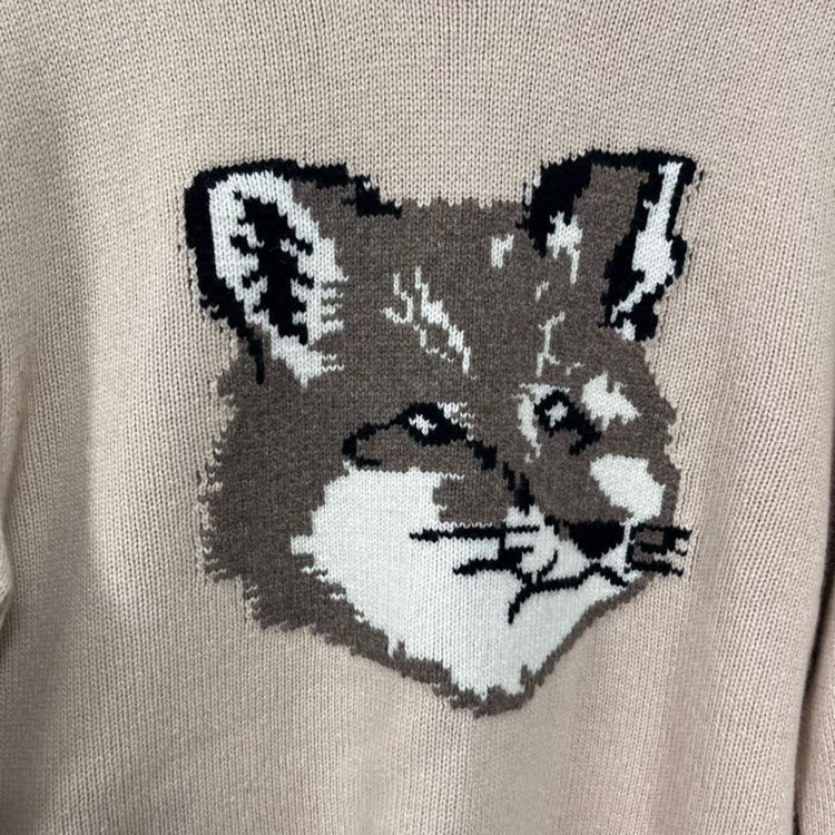 메종키츠네 빅폭스 헤드 풀오버 니트 베이지 (새상품) 이미지