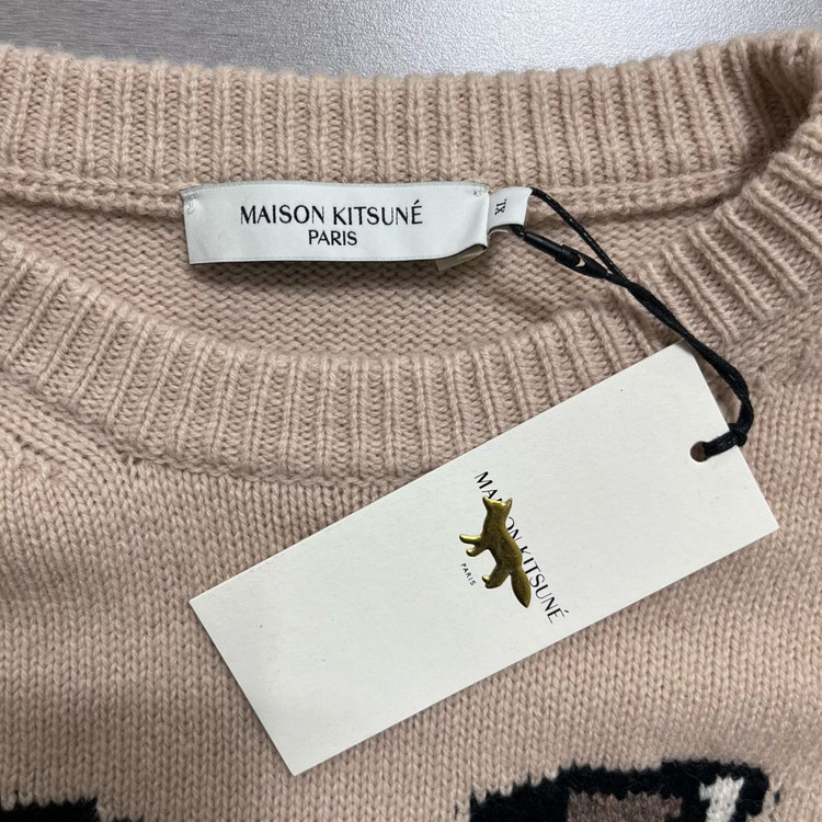 메종키츠네 빅폭스 헤드 풀오버 니트 베이지 (새상품) 이미지