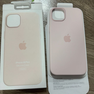 애플 아이폰 14 플러스 실리콘 케이스 초크핑크 정품 이미지