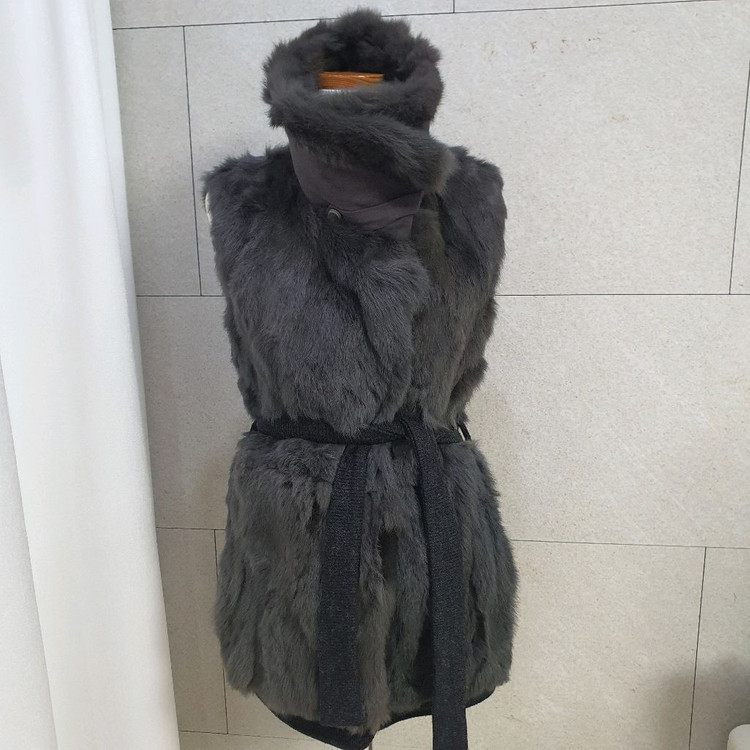 리얼퍼 베스트 털조끼 토끼털--1