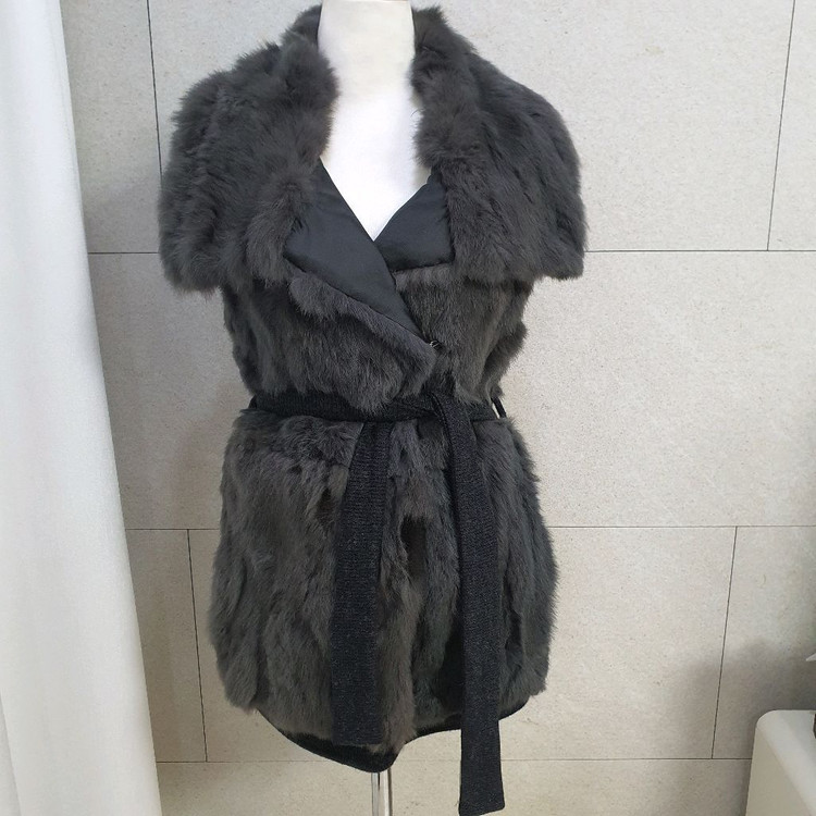 리얼퍼 베스트 털조끼 토끼털--2