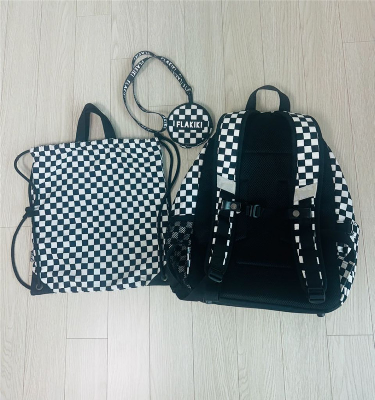 플리키키 체커보드 백팩 세트 고학년--1