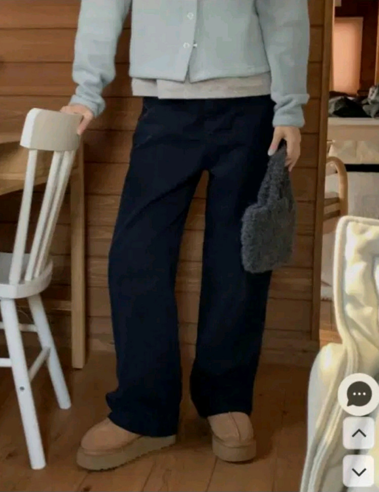 98도씨 클린 양기모 와이드팬츠 다크네이비 이미지