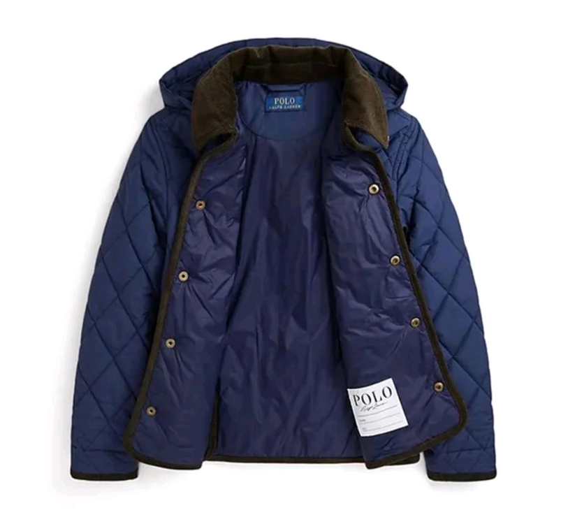 폴로 랄프로렌 보이즈 퀼팅 후드 자켓 네이비(라지) 이미지