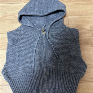 니트 후드 조끼