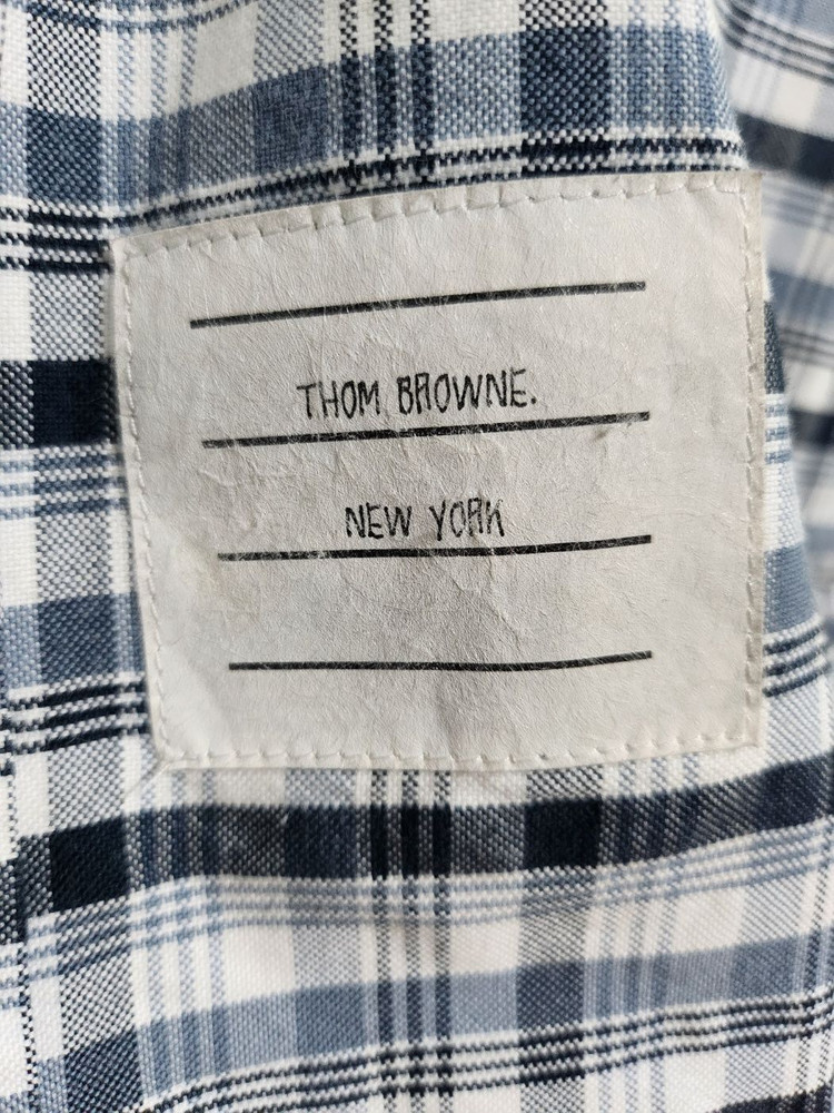 톰브라운 체크 삼선 히든 옥스포드 셔츠 MWL10E 1236--2