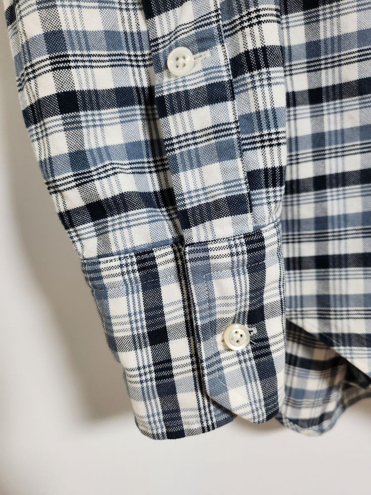 톰브라운 체크 삼선 히든 옥스포드 셔츠 MWL10E 1236--3