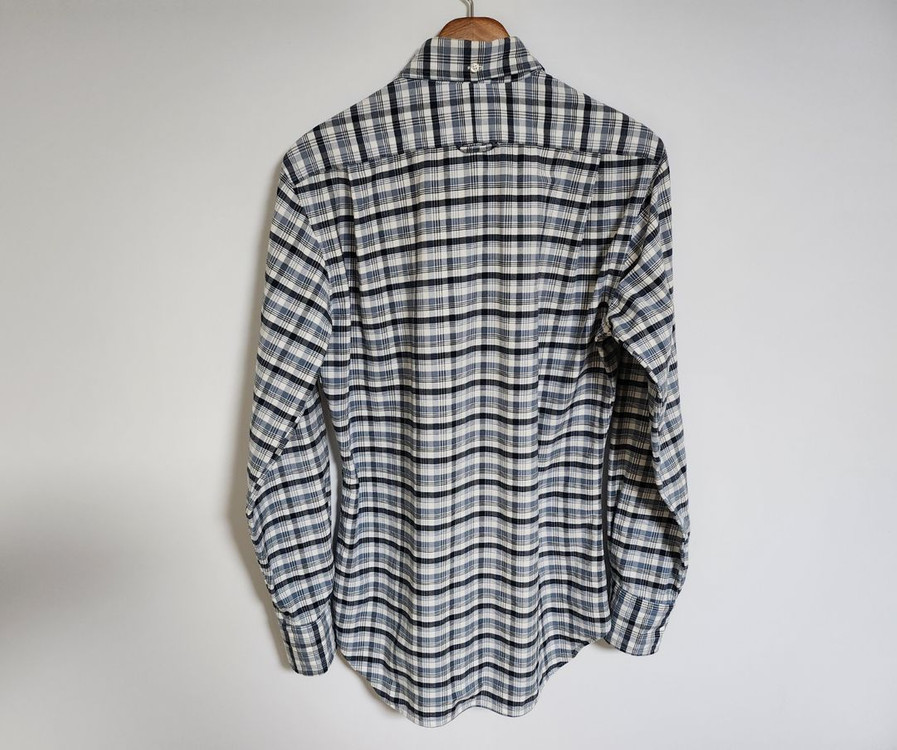 톰브라운 체크 삼선 히든 옥스포드 셔츠 MWL10E 1236--4