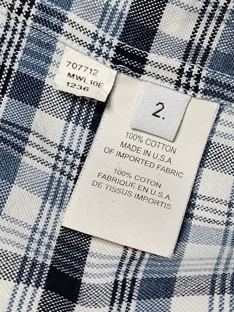 톰브라운 체크 삼선 히든 옥스포드 셔츠 MWL10E 1236--6