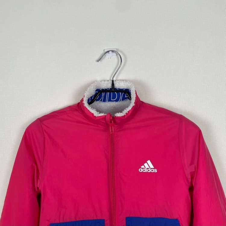 아디다스/양면 핑크 뽀글이 점퍼 자켓 아동140/라덴--1