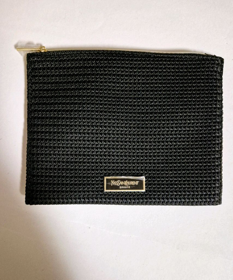 입생로랑 뷰티 정품 플랫 파우치 베이지/블랙 택1--1