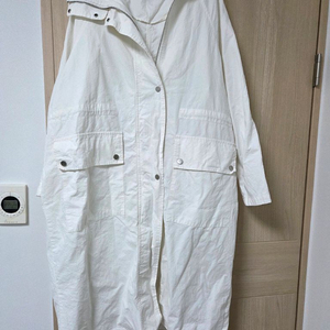 프리사이즈 아이보리 롱 후드 야상 점퍼