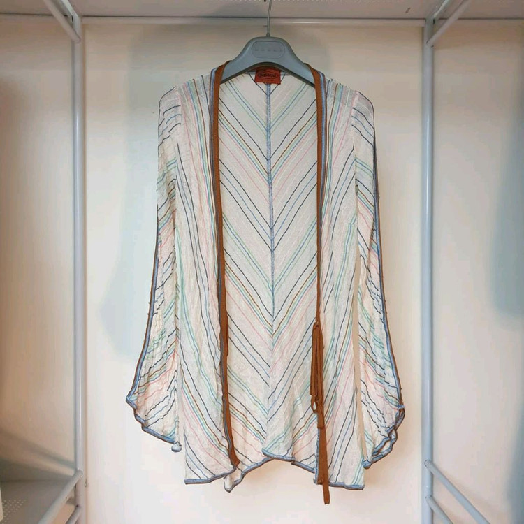 명품 MISSONI 미쏘니 벨슬리브 로브스타일 랩가디건 M--1