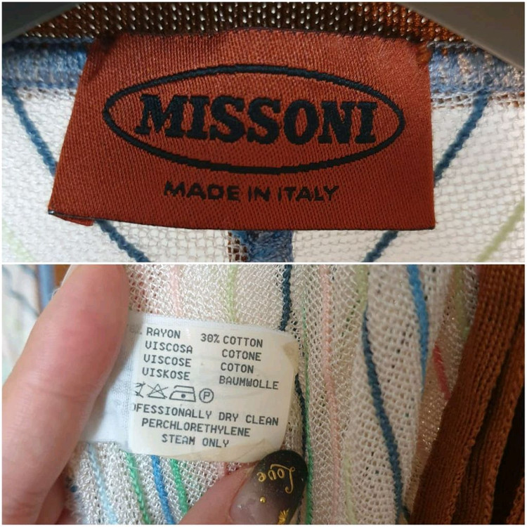 명품 MISSONI 미쏘니 벨슬리브 로브스타일 랩가디건 M--6