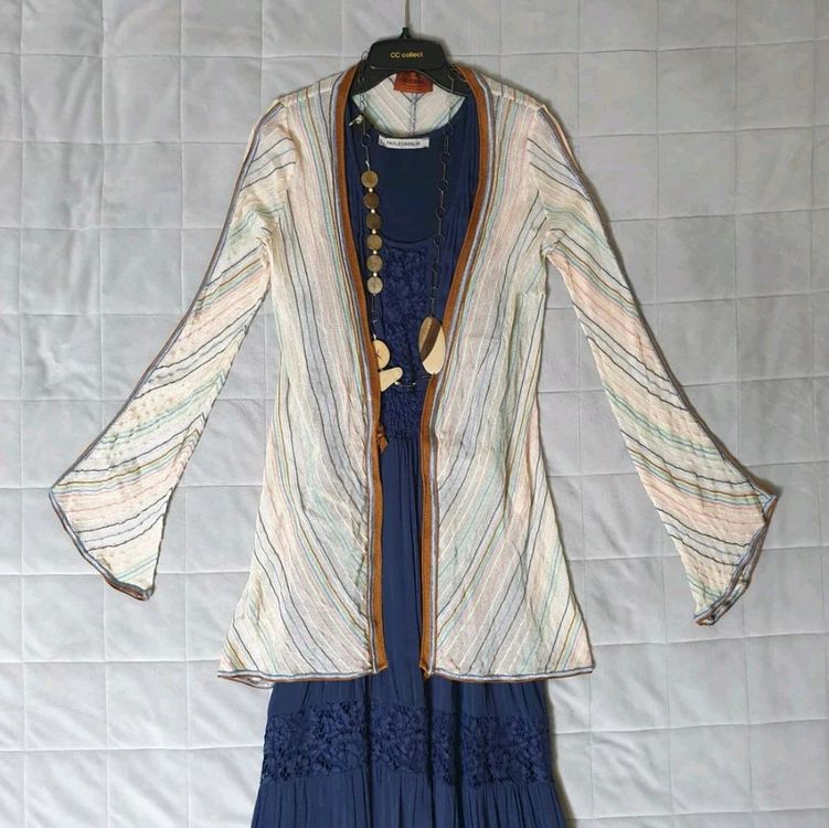 명품 MISSONI 미쏘니 벨슬리브 로브스타일 랩가디건 M--7