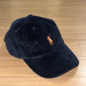 폴로 랄프로렌 로고 자수 코듀로이 볼캡 네이비 (25FW)