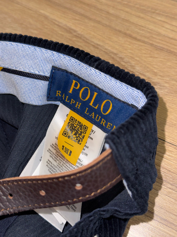 폴로 랄프로렌 로고 자수 코듀로이 볼캡 네이비 (25FW)--2