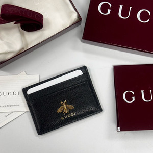 구찌 애니멀리에 꿀벌 블랙 카드 케이스