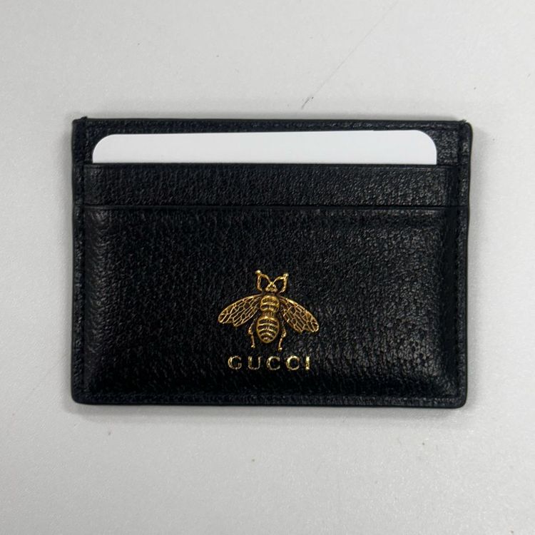 구찌 애니멀리에 꿀벌 블랙 카드 케이스--1