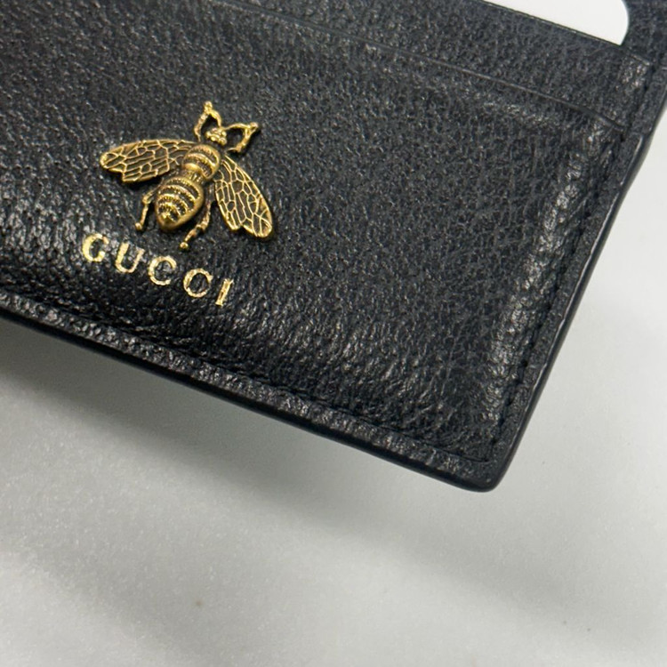 구찌 애니멀리에 꿀벌 블랙 카드 케이스--4
