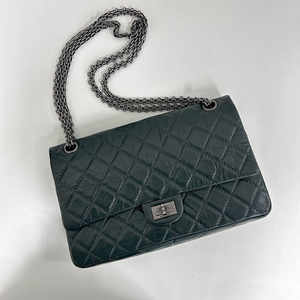 샤넬 2.55 빈티지 퀼팅 체인백 그린 24번대 (라지)