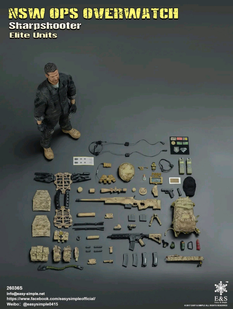 1/6 12인치 피규어 이지앤심플 26036s 한정판 네이비씰 저격수--2