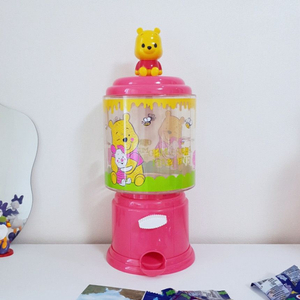 디즈니 곰돌이 푸우 캔디 머신 가챠 피규어 장식 수납 인테리어 간식 보관함 사탕통