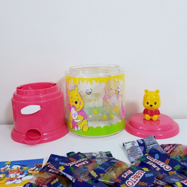 디즈니 곰돌이 푸우 캔디 머신 가챠 피규어 장식 수납 인테리어 간식 보관함 사탕통--2