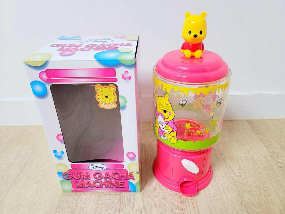 디즈니 곰돌이 푸우 캔디 머신 가챠 피규어 장식 수납 인테리어 간식 보관함 사탕통--3
