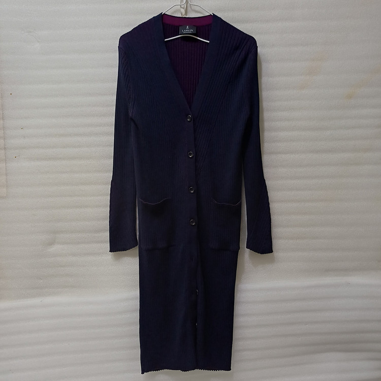 한섬 랑방 울 니트 얇은 골지 롱 가디건 여성 90 F 사랑봉봉--0