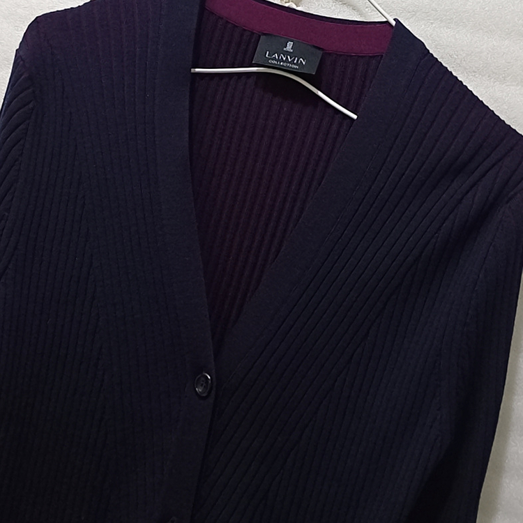 한섬 랑방 울 니트 얇은 골지 롱 가디건 여성 90 F 사랑봉봉--2