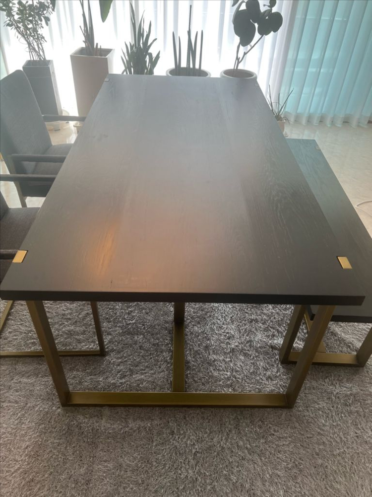 까사미아 발포드 6인식탁 3인 벤치의자와 암체어세트--1