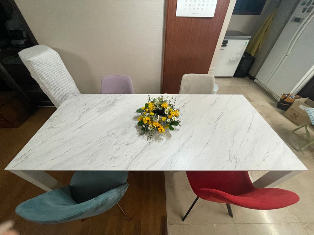 까사미아세라믹식탁 + 이태리밀로티체어4(별도판매가능) 이미지