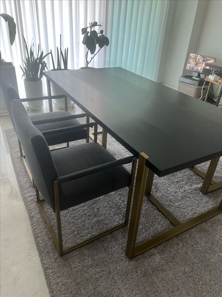 까사미아 발포드 6인식탁 3인 벤치의자와 암체어세트--2