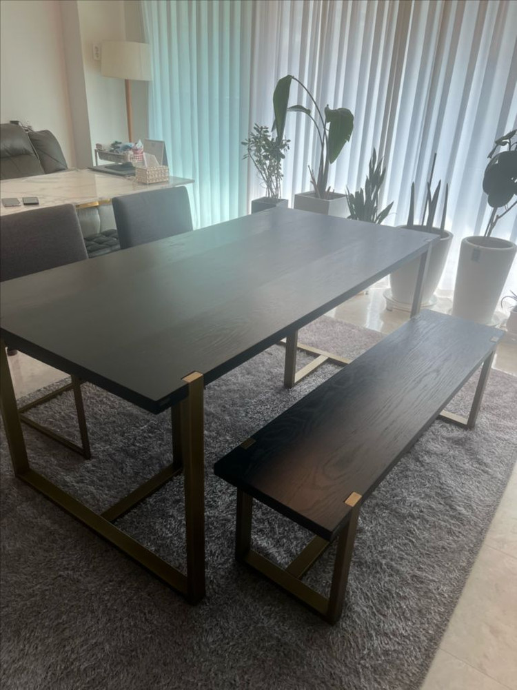 까사미아 발포드 6인식탁 3인 벤치의자와 암체어세트--4