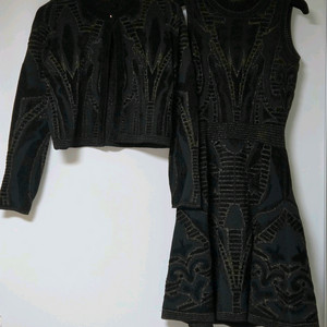 산드로 SANDRO 글리터 벨벳 니트 가디건, 원피스 세트 (1)