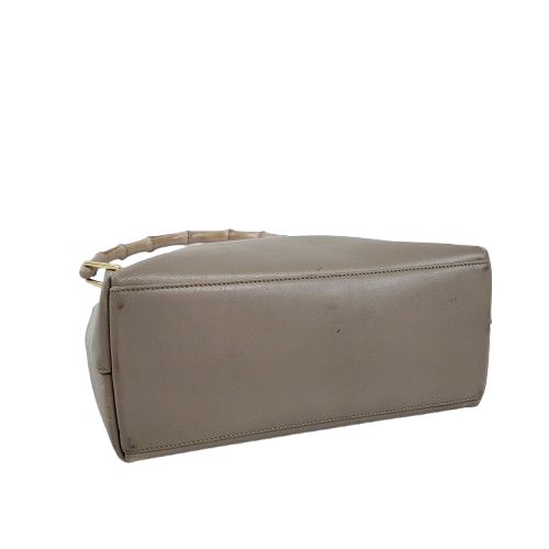 정품 구찌 빈티지 뱀부 핸들 가죽 호보백--5