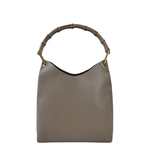 정품 구찌 빈티지 뱀부 핸들 가죽 호보백--6