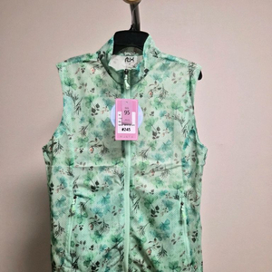 (새상품)그린 플라워 여성 망사 조끼 95