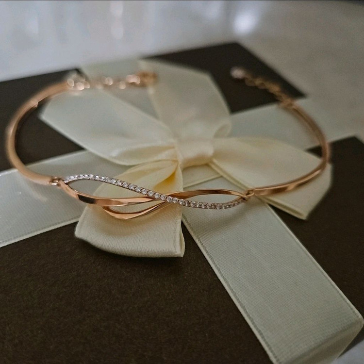 14K 더주얼 라인 반 뱅글 팔찌--7